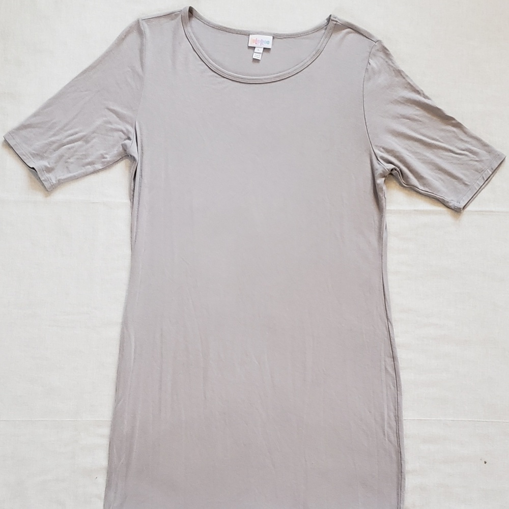 LulaRoe Julia Bodycon Solid Gray Dress Size Large